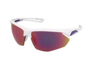 Alpina Sport Sonnenbrille für Damen und Herren mit verspiegelten Scheiben, Rahmenfarbe:Weiss