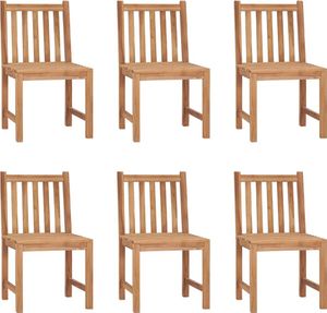 HOMMIE© Outdoor-Stuhl ,6er Set Gartenstühle Massivholz Teak Relaxsessel Armlehnstuhl & schlichten Design
