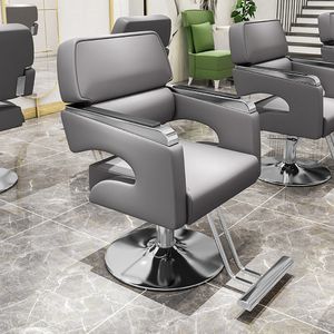 360Home Friseurstuhl für Friseursalons Barber Stuhl Barbier Frisierstuhl Silber Grau