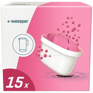 Wessper Pack 10 Magnesium Filter Kartuschen | Kartuschen für Wasser Kanne | Kompatibel mit Brita Maxtra Plus, Phillips, PearlCo - 15er Pack