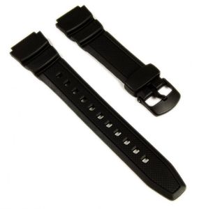 Casio Collection Uhrenarmband 18mm | Resin schwarz W-S200H, W-S210H
