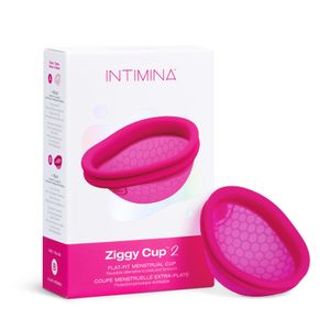 Intimina Ziggy Cup 2 – Ultradünne, flache, wiederverwendbare Menstruationstasse der neuen Generation (Größe B)
