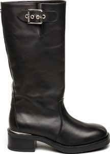 Steve Madden Steve Madden Bonna Boot - Schwarzes Leder Damenstiefel mit Schnallendetails Größe 41