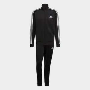 adidas Trainingsanzug Herren schwarz im 3 Streifen Design, Größe:12 [XXL] 62, Farbe:Schwarz