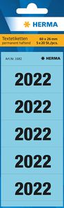 HERMA Ordner-Inhaltsschild "2022" 60 x 26 mm bedruckt blau 100 Etiketten