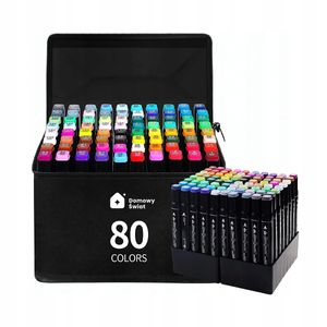 Farben Alkohol Marker Set 80 Stifte Twin Marker Filzstifte mit Schwarz Geschenkbox Alkohol Stifte für Färbung Comic Malerei Zeichnung Design Rendering