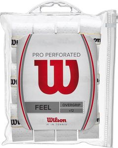 Wilson Overgrip Pro Perforované pásky na 12 gripov, biele, 12 kusov