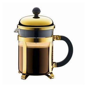FRENCH PRESS 0,5L Kaffeebereiter Kaffeekanne  Glas / Kunststoff Golden Neu BODUM