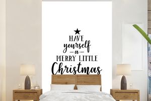 MuchoWow® Fototapety pre obývaciu izbu alebo spálňu tapety vinylové motív tapety Citát Vianoce "Have yourself a merry little Christmas" na bielom pozadí