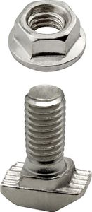 Hammerschraube T-Schraube M5 12mm Nut 6 für Aluprofil 20-er 1 Stück + Mutter