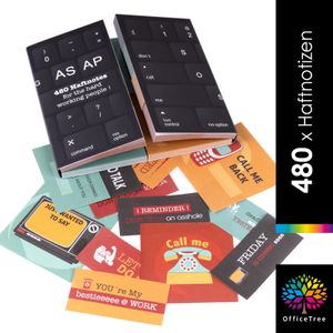 OfficeTree 400 Haftnotizen lustig für Studenten - Klebezettel im ASAP Design als Büro Gadgets