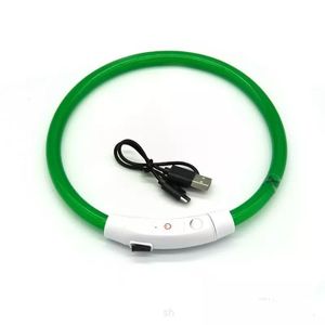 Nuxie LED svítící obojek pro kočku a psa 55 cm zelený