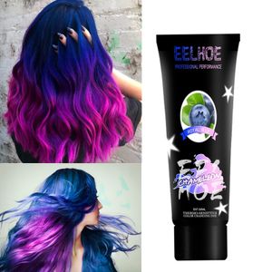 60ml Einweg-Haarfarbe Farbwechsel Haarfärbemittel-Farbcreme, Blau-Rosa Haarfarbe Creme Haartönungen