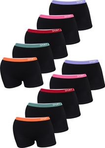 10er Set Mädchen Pantys Boxershorts - Sport - Schwarz 152-158 10er Set Mädchen Pantys Boxershorts - Sport - Schwarz 152-158