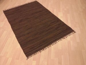 Teppich Fleckerl Fleckerlteppich Handwebteppich UNI Baumwolle Handweb Waschbar Farbe: Braun Größe: ca. 60x110 cm