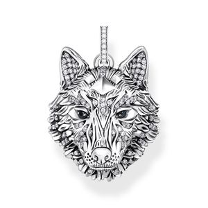 Thomas Sabo PE965-691-21 Anhänger Wolf Gesicht mit Steinen Silber geschwärzt