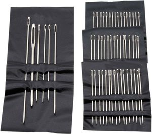 fleissiges Lieschen 63617 Nähnadeln Nadelset 55 teilig auf Karte-Verschiedene Nadeln Stopfnadel, Sacknadel, Chenillenadel, Applikationsnadel-Aus Metall, Leder, Silber, 1-Pack, stück