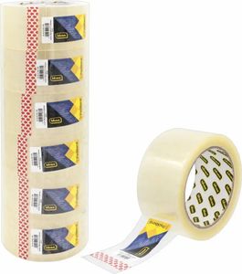 Idena 631033 - Packband 50 mm x 66 m, geräuscharm, transparent