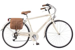 Via Veneto by Canellini mestský bicykel muž oceľ s bočnými taškami - Béžová 54