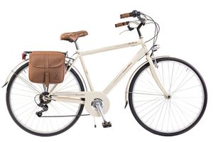 Via Veneto by Canellini Fahrrad Citybike Mann Stahl mit Seitentaschen - Beige 54