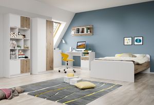 Jugendzimmer Karla weiß artisan 5-tlg 140 er Bett Jugendzimerset komplett Kinderzimmer Möbel