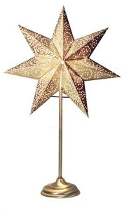 Best Season Standleuchte Stern "Antique Mini" Material: Metall / Papier, Farbe gold ,Höhe ca. 55 cm, 234-60