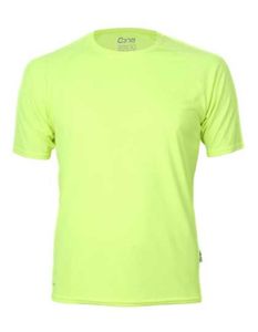 Herren Sport T-Shirt Rainbow + - - Farbe: Neon Yellow - Größe: M
