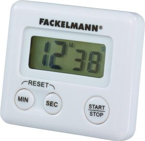 Fackelmann Kurzzeitwecker, digitale Küchenuhr, magnetische Eieruhr (Farbe: Weiß), Menge: 1 Stück