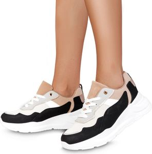 Buty damskie Platforma Trampki Buty damskie Casual Buty Trenerzy Farini Czarny Rozmiar 39