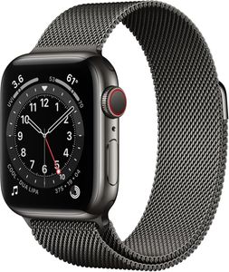 Apple Watch Series 6 GPS + Cellular, 40mm Graphite Stainless Steel Case with Graphite Milanese Loop