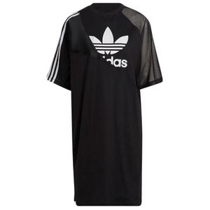 adidas Adicolor Split Trefoil Tee Dress HC0637, Damen, t-shirts, Schwarz, Größe: 34