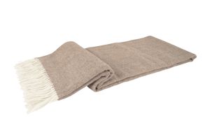 Wolldecke Premium Decke 140 x 200 cm braun als warme Tagesdecke und edles Plaid aus 100 % Wolle