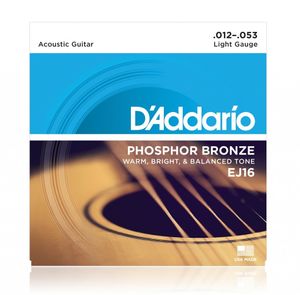 DAddario EJ16 sada strún pre akustickú gitaru Phosphor Bronze Light 12-53