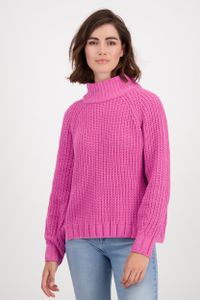 Monari -  Damen Langarm Chenille Pullover mit Perlfangmuster (807557), Größe:40, Farbe:Deep Pink (489)
