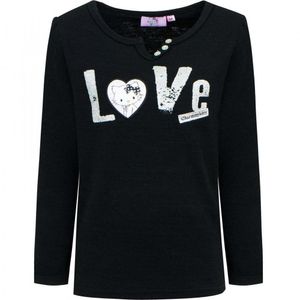 langärmeliges T-Shirt mit LOVE Glitzer Motiv von Charmmy Kitty schwarz 116