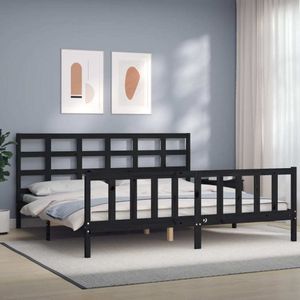 Maison Exclusive Rám postele s čMaison Exclusive černý 180 x 200 cm masivní dřevo