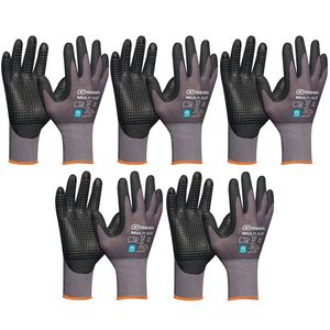 vasalat Handschuhe mit Noppen - Montagehandschuhe Gr 10 - Gebol Arbeitshandschuhe Multiflex robust und atmungsaktiv - 5 Paar