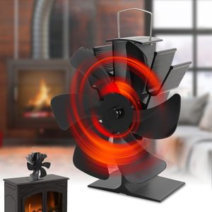 Yakimz 6-lopatkový krbový ventilátor, beznapäťový ventilátor pre krbové kachle na drevo, tichá prevádzka, ventilátor krbových kachlí na drevo / horáky na drevo