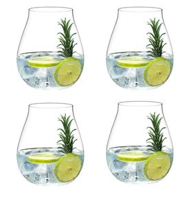 Riedel 5414/67 Gin Tonic Gläser Set 4 Stück + Gratis 4er Set EKM Living Glastrinkhalme, Strohhalme Glas