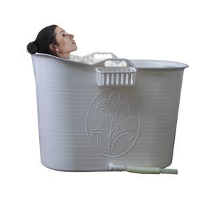 LIFEBATH - Mobile Badewanne Nancy - Badewanne für Erwachsene M - Ideal für das kleines Badezimmer - 200L - 92 x 51 x 63 cm - Weiß