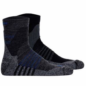 Salomon Unisex Quartersocken, 2er Pack - X ULTRA ACCESS QUARTER, Wandersocken, Merinowolle, atmungsaktiv Schwarz/Grau 42-44