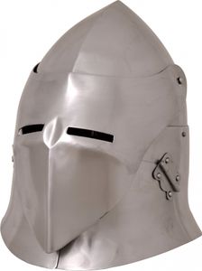 Topfhelm mit Klappvisier, 1,6 mm Stahl