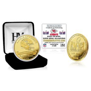 Kansas City Chiefs Super Bowl LVIII Gold Coin Münze 39mm