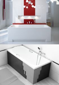 BADLAND Badewanne Rechteck Optima 170x70 mit Ablaufgarnitur, Füßen und Styroporverkleidung GRATIS