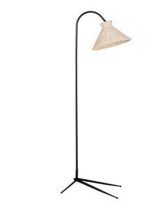 BELIANI Stehlampe Natur / Schwarz aus Rattan 148 cm Kegelform Modernes Design Boho Stil für Wohnzimmer Schlafzimmer Flur