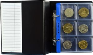 Sammelalbum für 60 Münzen: 10 Münz-Hüllen, Fächer 55 x 55mm. Für Münzen mit 48mm Durchmesser. Münzalbum S.