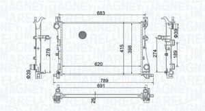 Chłodnica silnika MAGNETI MARELLI 350213203400 Chłodnica silnika MAGNETI MARELLI 350213203400