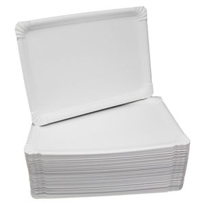 BAMI Pappteller | Einwegteller | eckig, weiß, 21,5x29cm | 125 Stück
