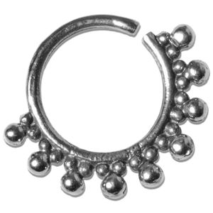 viva-adorno 1,0mm Nasen Ring Silber Septum Ohr Piercing Ring Vintage Antik Tragus Helix verschiedene Designs wählbar Z521,D3
