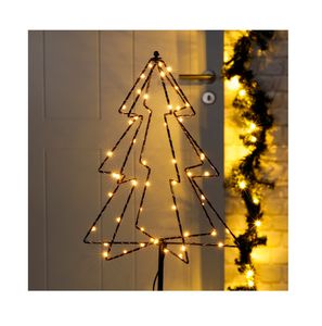 LED Gartenstecker Tannenbaum Timer Weihnachtsbaum Lichterkette Erdspieß Deko